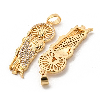 Brass Micro Pave Cubic Zirconia Pendants KK-P250-26G-1