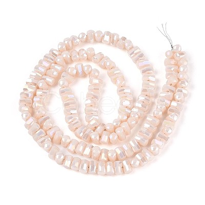 Electroplate Opaque Glass Beads Strands EGLA-N022-09A-C04-1
