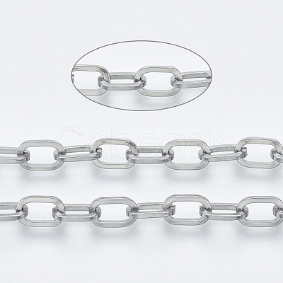 Tarnish Resistant 304 Stainless Steel Paperclip Chains CHS-S001-05A-P-1