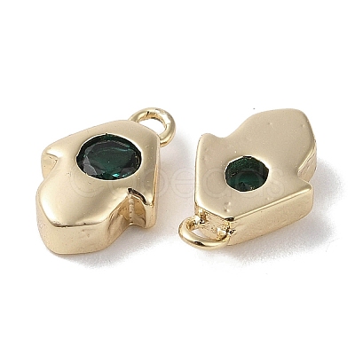 Brass Micro Pave Cubic Zirconia Charms KK-G491-27G-01-1