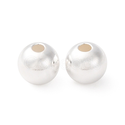 Fine Silver Round Beads STER-A047-08B-S-1
