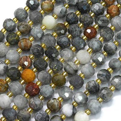 Natural Eagle Eye Stone Beads Strands G-K389-E83-01-1