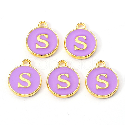Golden Plated Alloy Enamel Charms ENAM-S118-10S-1