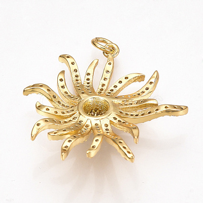 Brass Micro Pave Cubic Zirconia Pendants ZIRC-T004-21G-1
