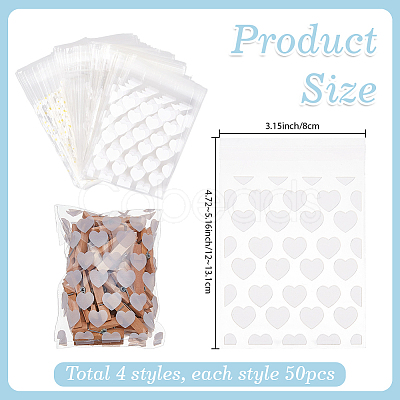 4 Bags 4 Styles Printed Transparent OPP Cellophane Storage Bags OPP-SP0001-07A-1