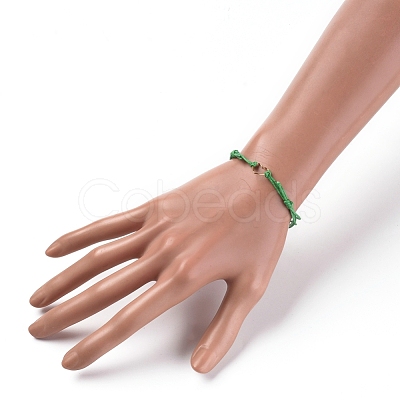 Adjustable Waxed Cotton Cord Bracelets BJEW-JB05064-1