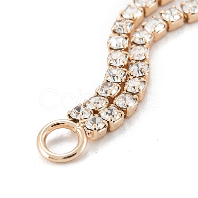 Brass Micro Pave Clear Cubic Zirconia Tassel Pendants X-KK-D063-01G-1