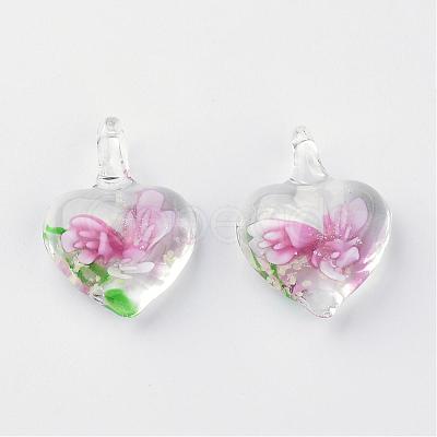 Handmade Luminous Lampwork Pendants LAMP-R136-04F-1