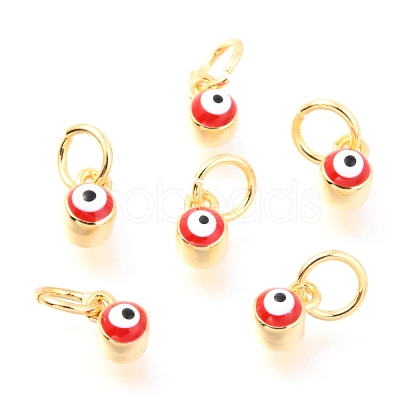 Brass Enamel Pendants KK-Y001-02C-04G-1