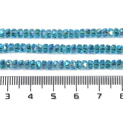 Electroplate Glass Beads Strands GLAA-Q105-03G-1