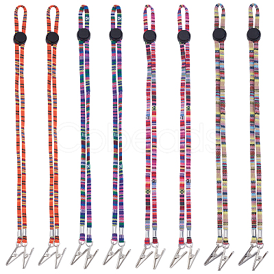 8Pcs 4 Colors Ethnic Style Cotton Cord Napkin Clip AJEW-FG0005-37-1
