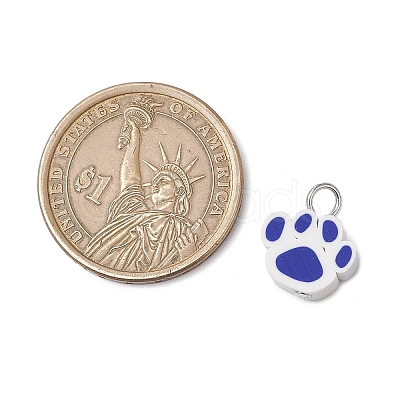Handmade Polymer Clay Dog Paw Prints Pendants PALLOY-JF03804-1