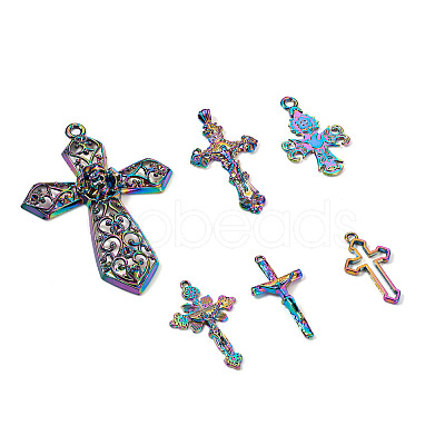 12Pcs 6 Styles Plated Alloy Pendants FIND-TA0001-44-1