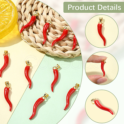 10Pcs Brass Enamel Pendants KK-SC0006-88-1