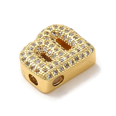 Brass Micro Pave Clear Cubic Zirconia Charms ZIRC-C009-01G-B-1