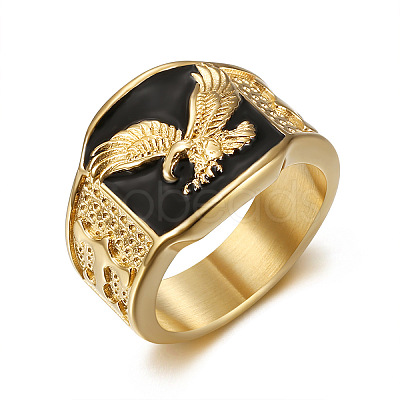 304 Stainless Steel and Enamel Finger Rings for Men FS-WG4515C-03-1
