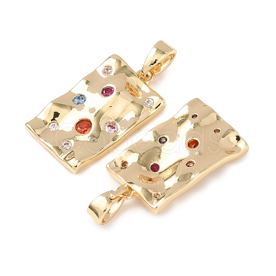 Brass Micro Pave Cubic Zirconia Pendants KK-D223-02G-1