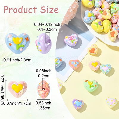 24Pcs 12 Styles Freehand Acrylic Beads FIND-YW0011-36-1