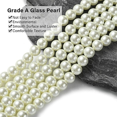 Eco-Friendly Dyed Glass Pearl Round Beads Strands HY-A002-8mm-RB011-1