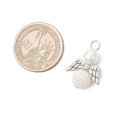 50Pcs Acrylic Imitation Pearl & Glass Pearl Pendants PALLOY-JF04038-05-1