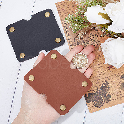 2Pcs 2 Colors Wide Imitation Leather Cable Keepers AJEW-GF0006-46-1
