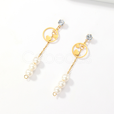 Sweet Tassel 201 Stainless Steel Stud Earrings SA4259-1-1