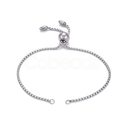 Tarnish Resistant 304 Stainless Steel Slider Bracelet/Bolo Bracelets Making X-MAK-L024-01P-1
