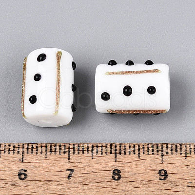 Handmade Gold Foil Glass Bumpy Beads LAMP-ZX003-12-06-1