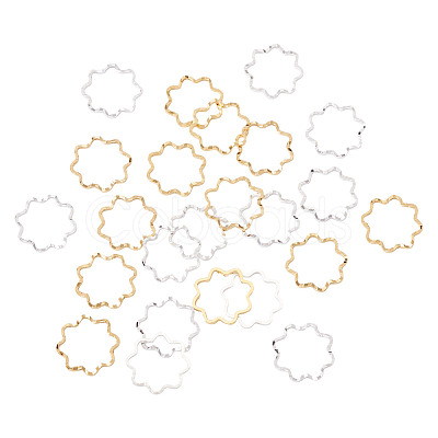 24Pcs 2 Colors Brass Linking Rings KK-TA0003-07-1