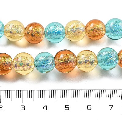 Handmade Foil Lampwork Beads Strands FOIL-K003-06B-16-1