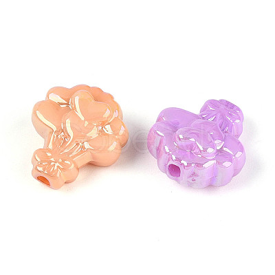 UV Plating Luminous Opaque Acrylic Beads TACR-T017-93M-1