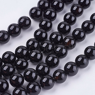 Natural Black Onyx Beads Strands G-H1567-10MM-1