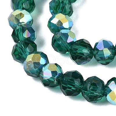 AB Color Plated Transparent Glass Rondelle Beads Strands EGLA-T029-4mm-10F-1