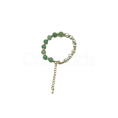 Natural Green Aventurine Round Beaded Bracelet NC1314-11-1
