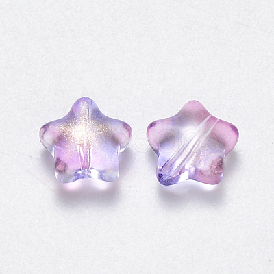 Spray Painted Glass Beads GLAA-R211-04-E02-1