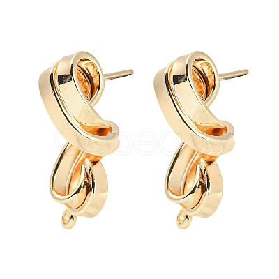 Brass Stud Earring Findings KK-K351-24G-1