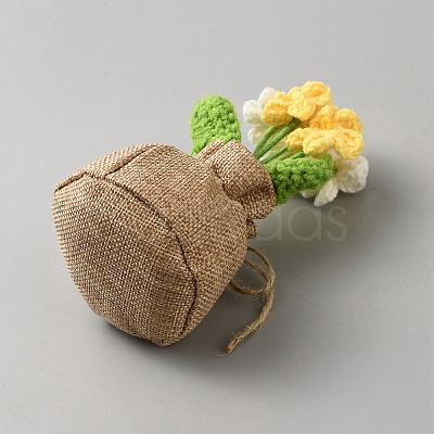 Plush Artificial Flower Pot Plants Display Decoration DJEW-WH20023-008B-1