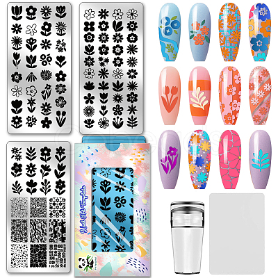 Stainless Steel DIY Nail Art Templates MRMJ-WH0092-165-1