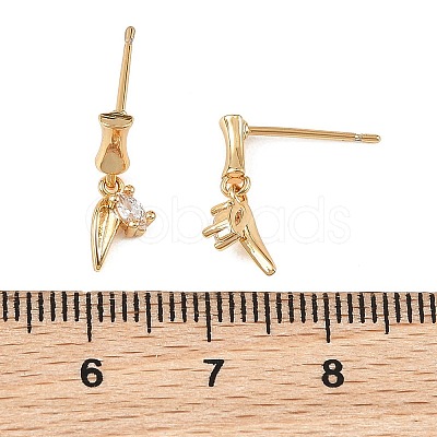 SHEGRACE Brass Micro Pave Cubic Zirconia Stud Earrings XGRQ4N987-713G-1