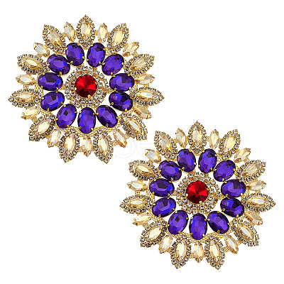 2Pcs Alloy Glass Rhinestone Cabochons FIND-FG0004-83G-1