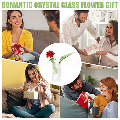2Pcs Glass Flower Display Decorations AJEW-CO0001-04C-1