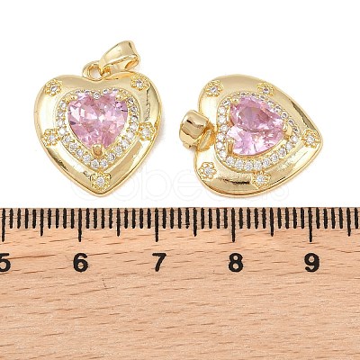 Brass Micro Pave Cubic Zirconia Pendants KK-H257-05G-02-1