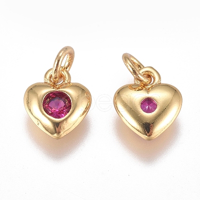 Brass Micro Pave Cubic Zirconia Charms ZIRC-G168-58G-02-1