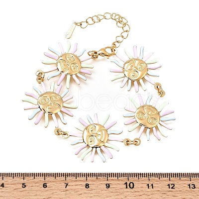 304 Stainless Steel Enamel Link Chain Bracelets for Women SA-K003-05G-1