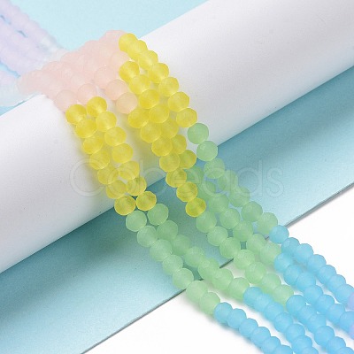 Frosted Gradient Color Glass Bead Strands FGLA-H011-01-1