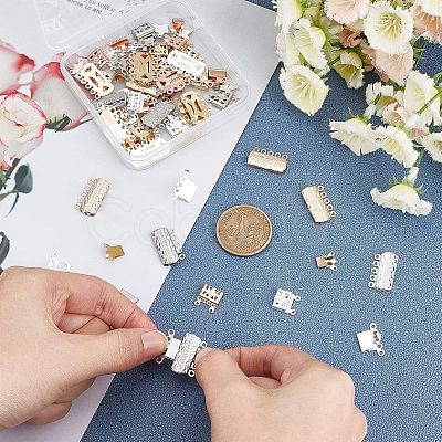 32PCS 2 Style 304 Stainless Steel Box Clasps STAS-UN0025-06-1