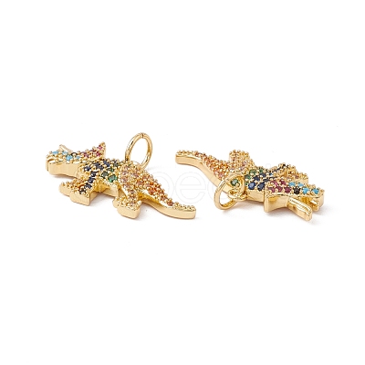 Rack Plating Brass Micro Pave Colorful Cubic Zirconia Pendants ZIRC-C040-48C-G-1