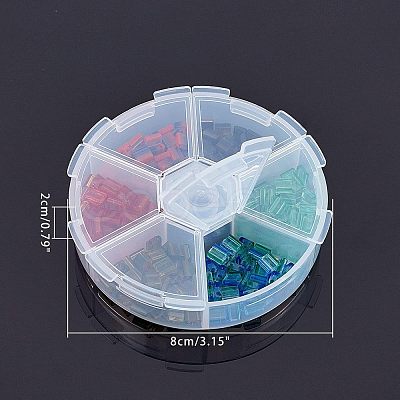 240Pcs 6 Colors 2-Hole Glass Seed Beads SEED-NB0001-24-1
