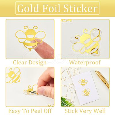 Gold Foil Self-adhesive Stickers DIY-WH20001-13G-1