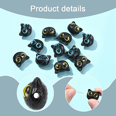 10Pcs 2 Colors Opaque Resin Beads RESI-YW0001-93-1